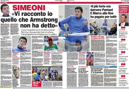 Corriere dello Sport - Simeoni - Armstrong