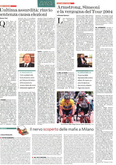 Armstrong, Simeoni e la vergogna del Tour 2004 (di Giovanni Spinosa, presidente del Tribunale di Teramo)